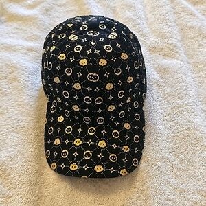 NWOT Black & Metallic Gold Ball cap w Adjustable Back.
